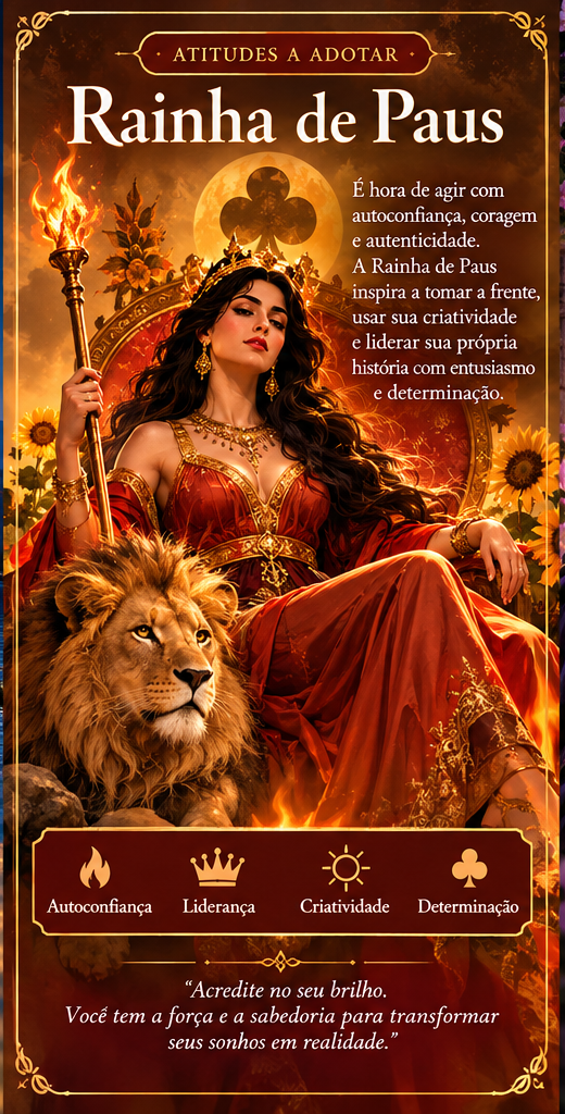 Rainha de Paus — Atitudes a Adotar